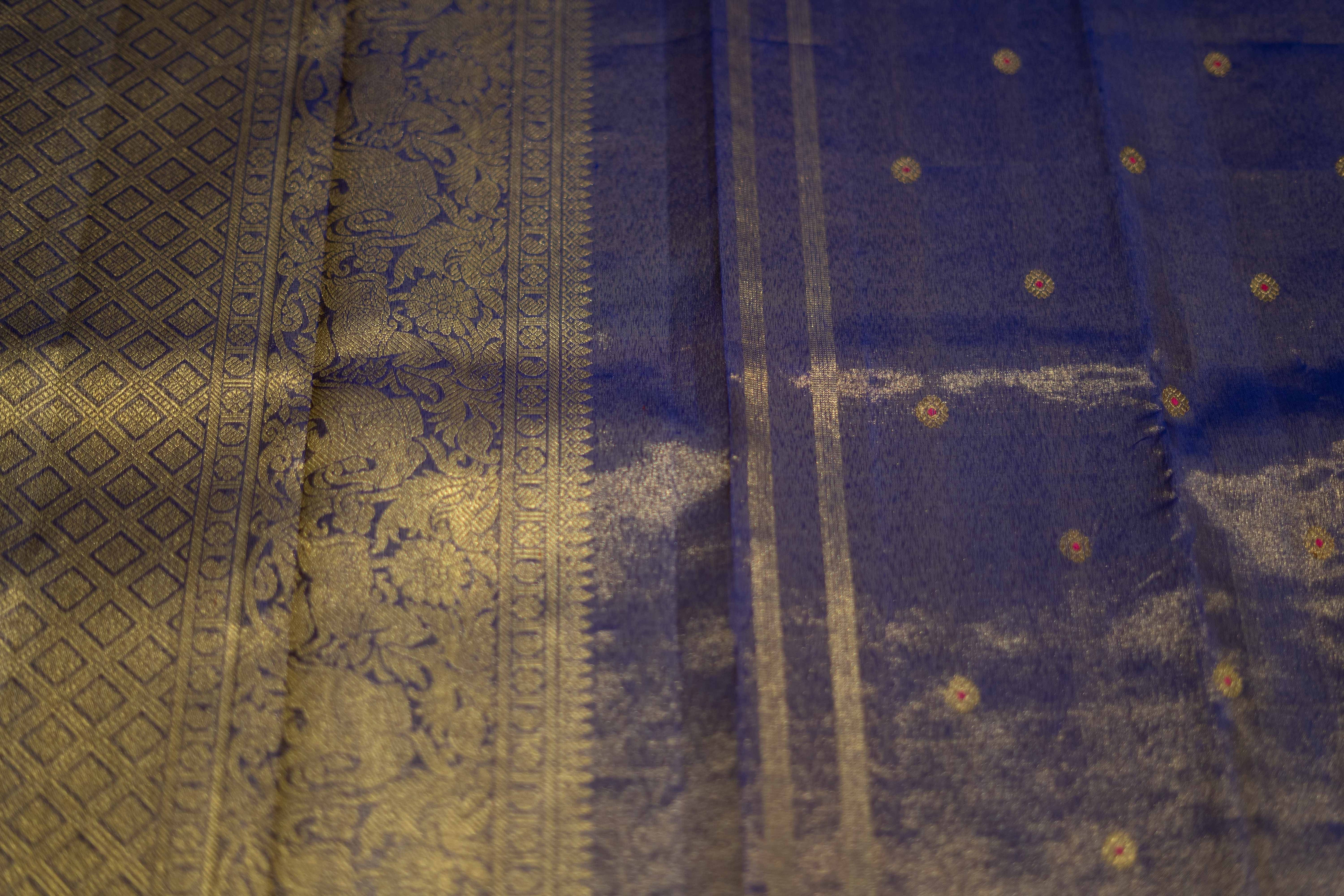 Zari Woven Kanchipuram Tissue Saree