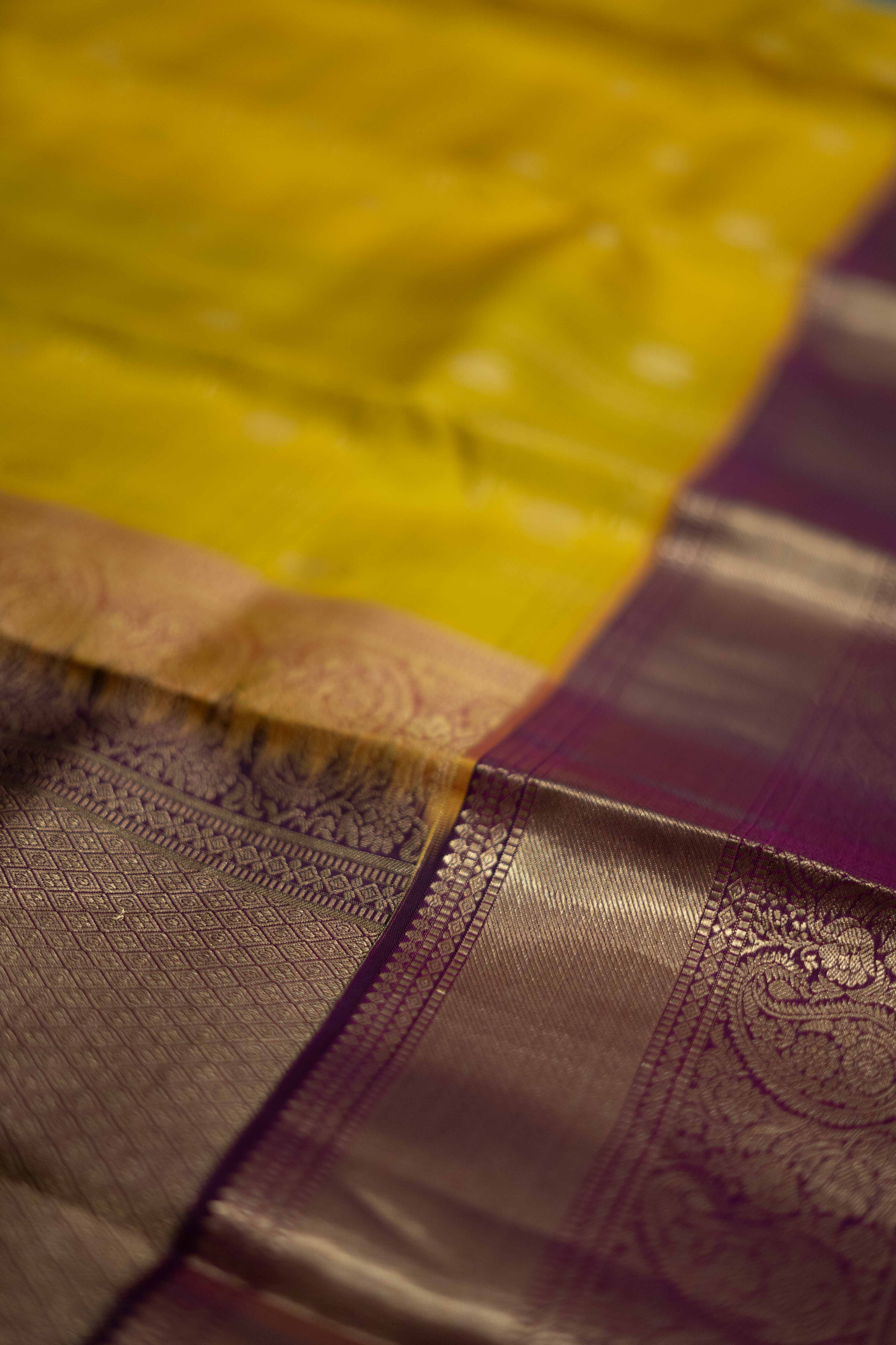 Kanchipuram Silk saree, woven with zari work.