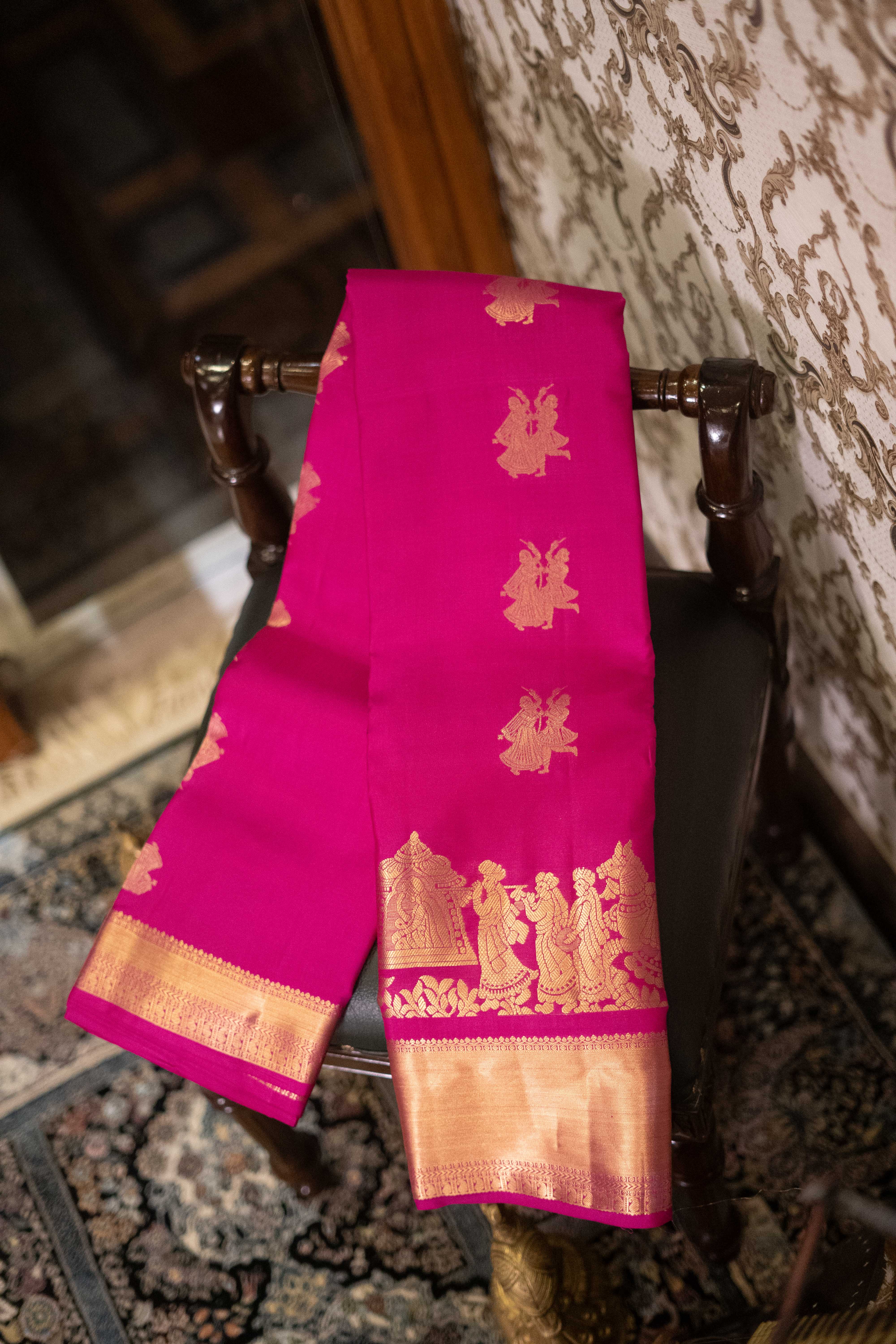Pure Kanchipuram Silk Saree - Dark Pink