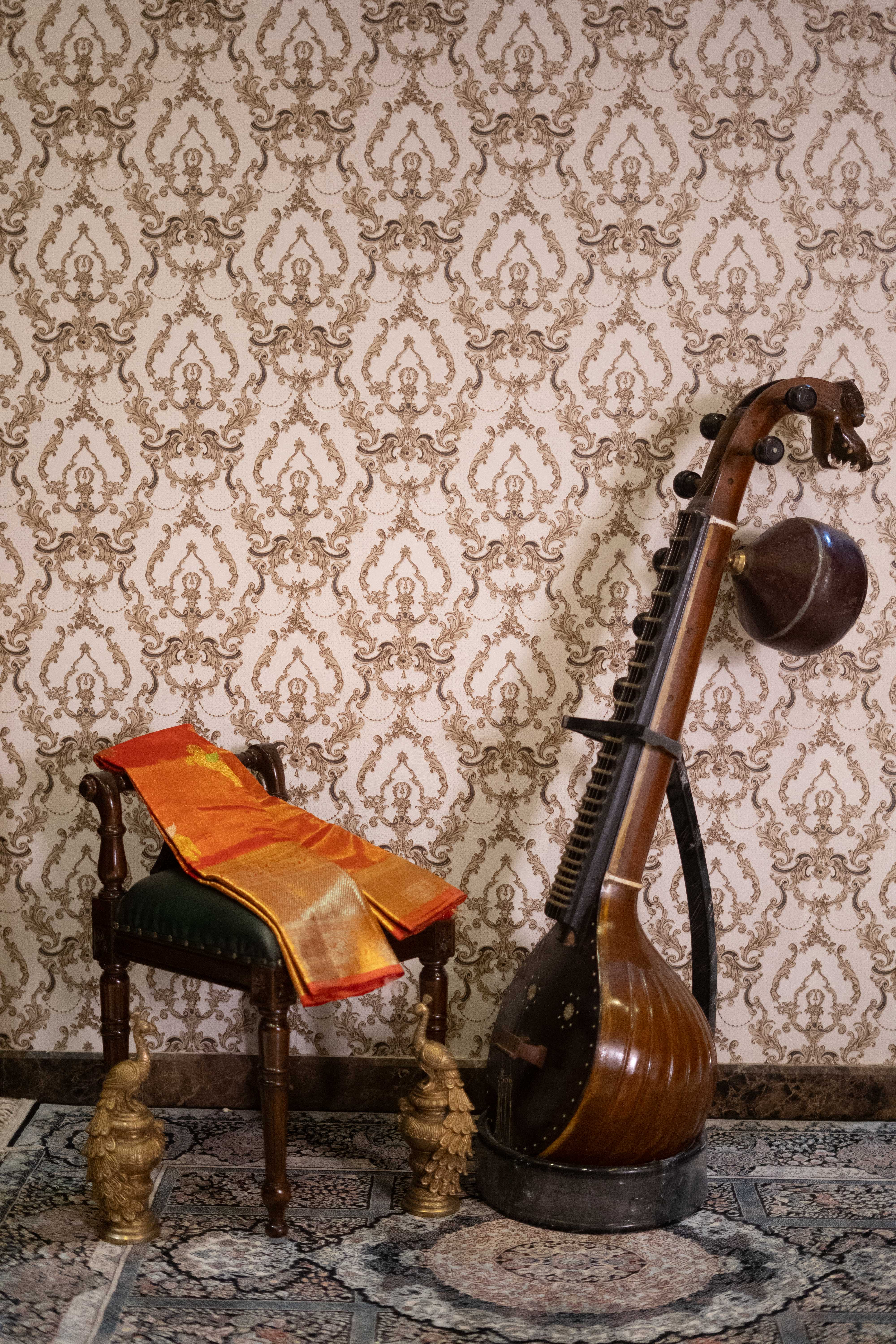 Pure Kanchipuram Silk Saree - Orange With Gold Zari Border
