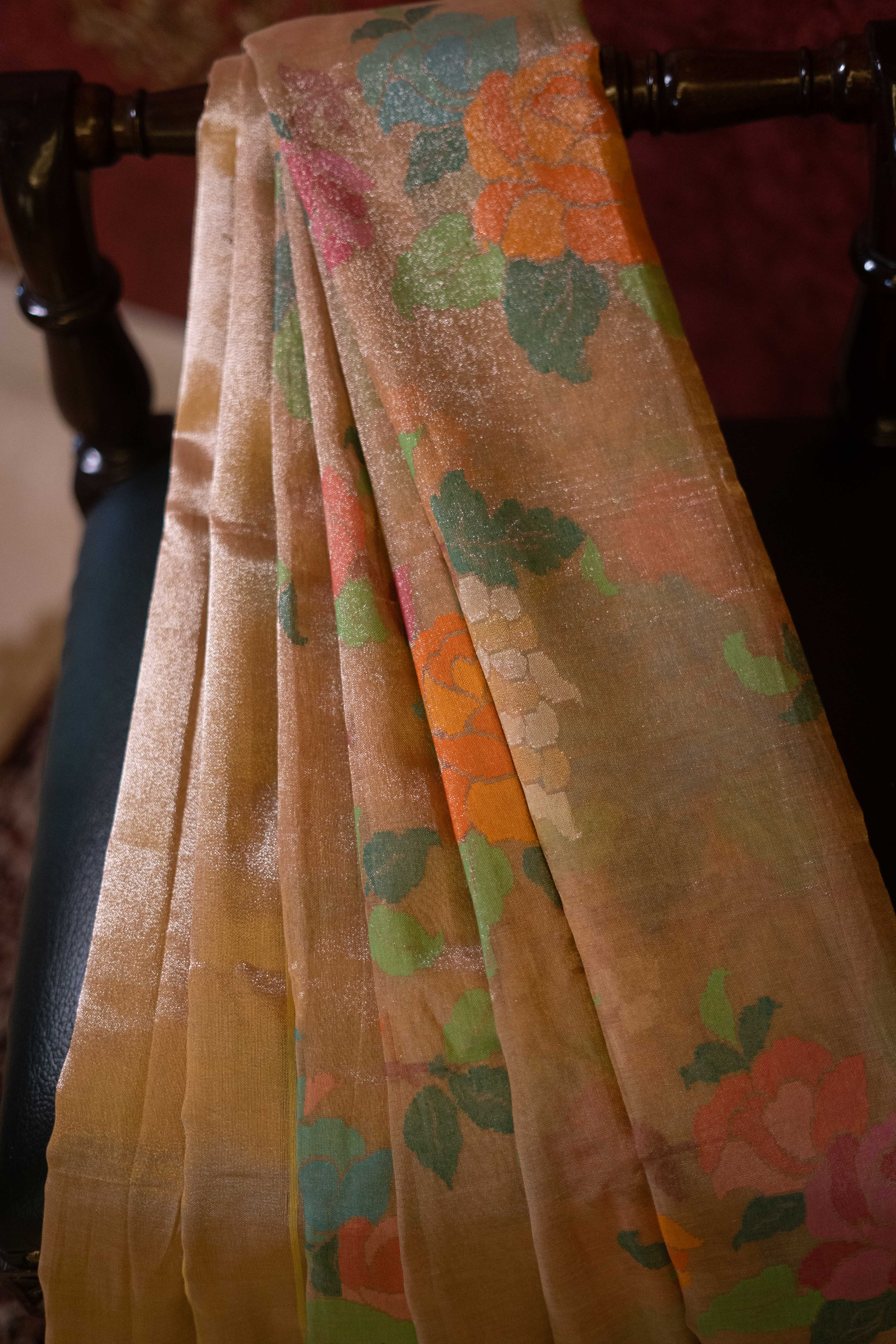 Pure Jamdani Saree - Pure Silver And Gold Zari Zamdani