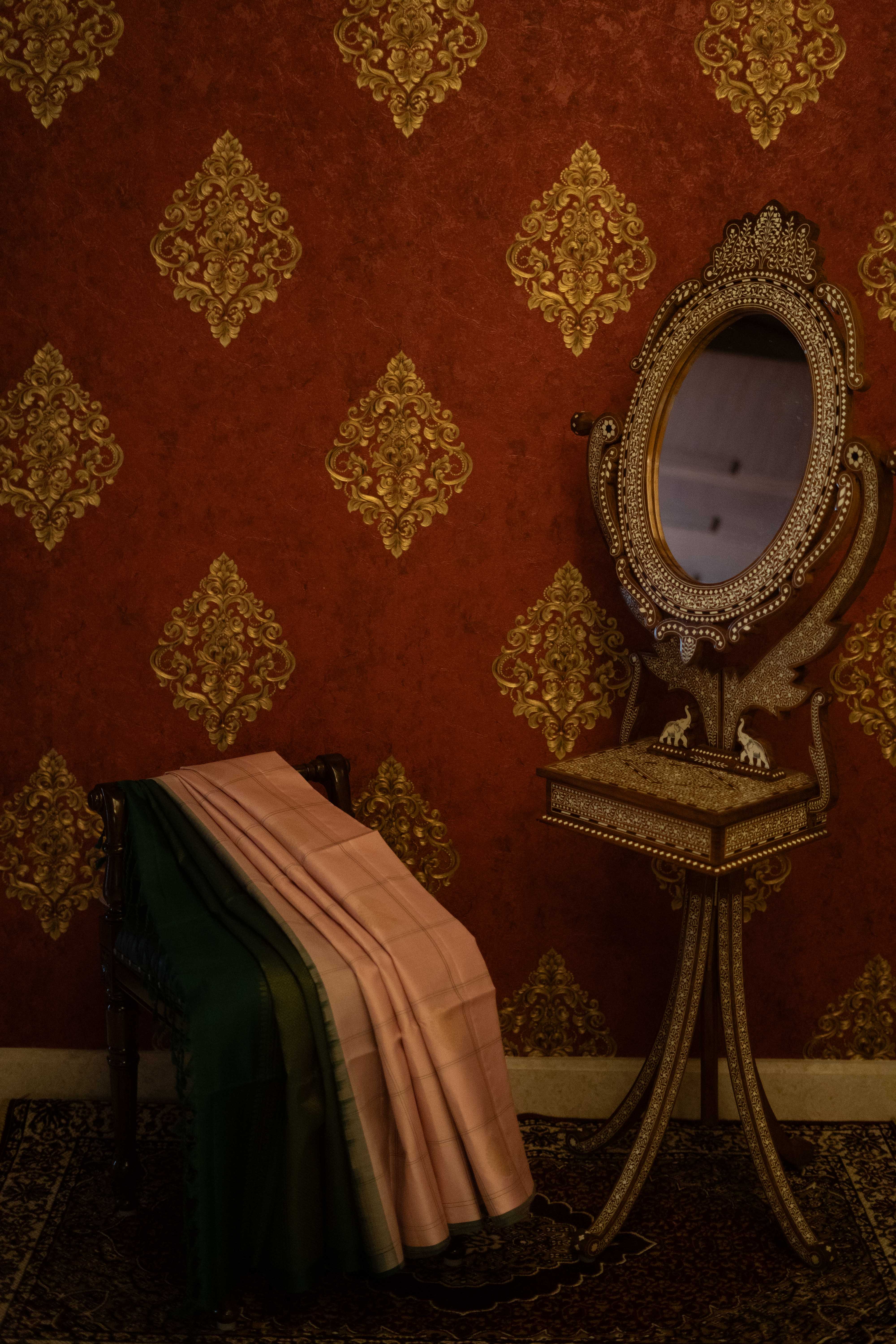 Pure Kanchipuram Silk Saree - Light Pink/Lavender Mix With Green