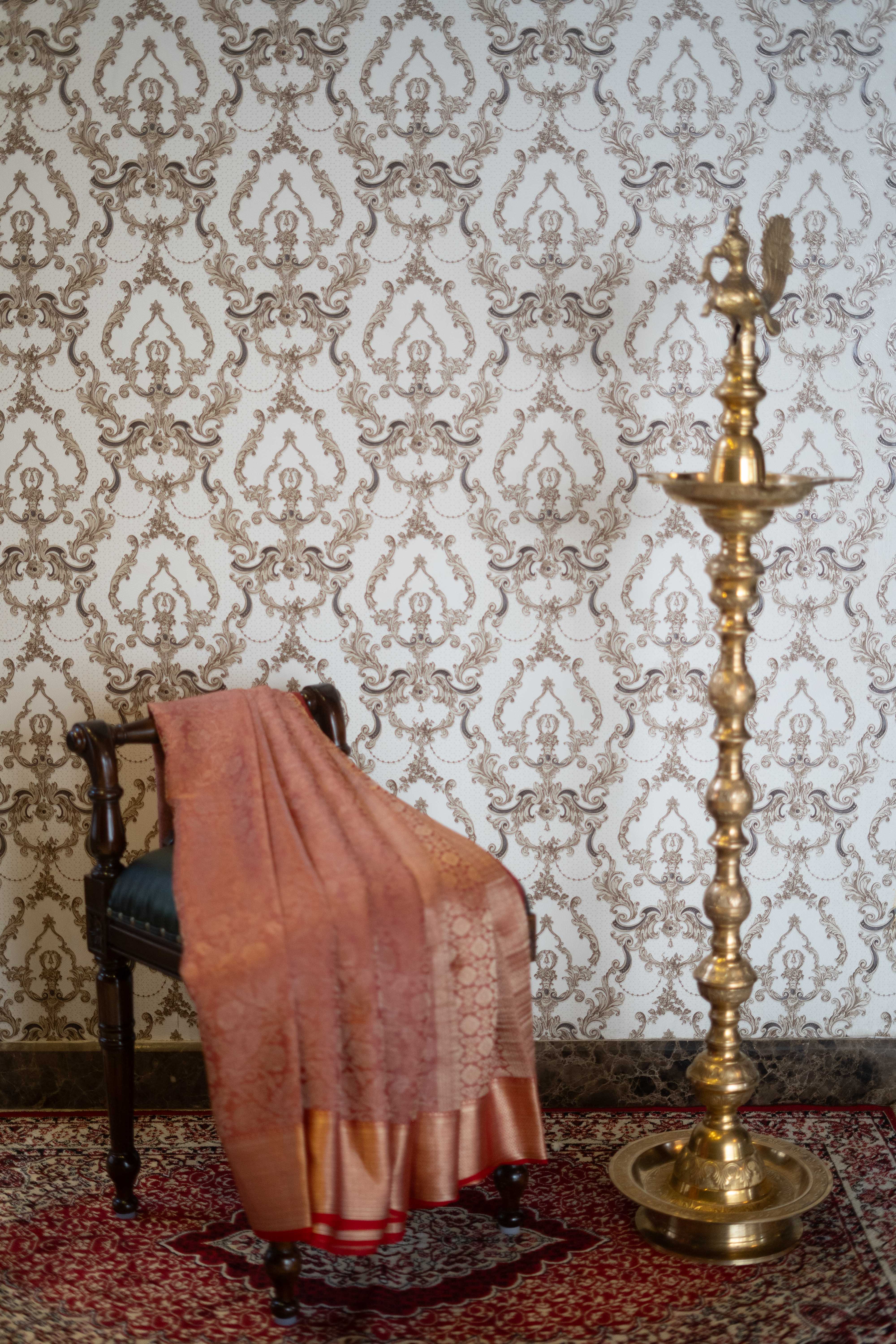 Pure Kanchipuram Silk Saree - Pink With Red Border