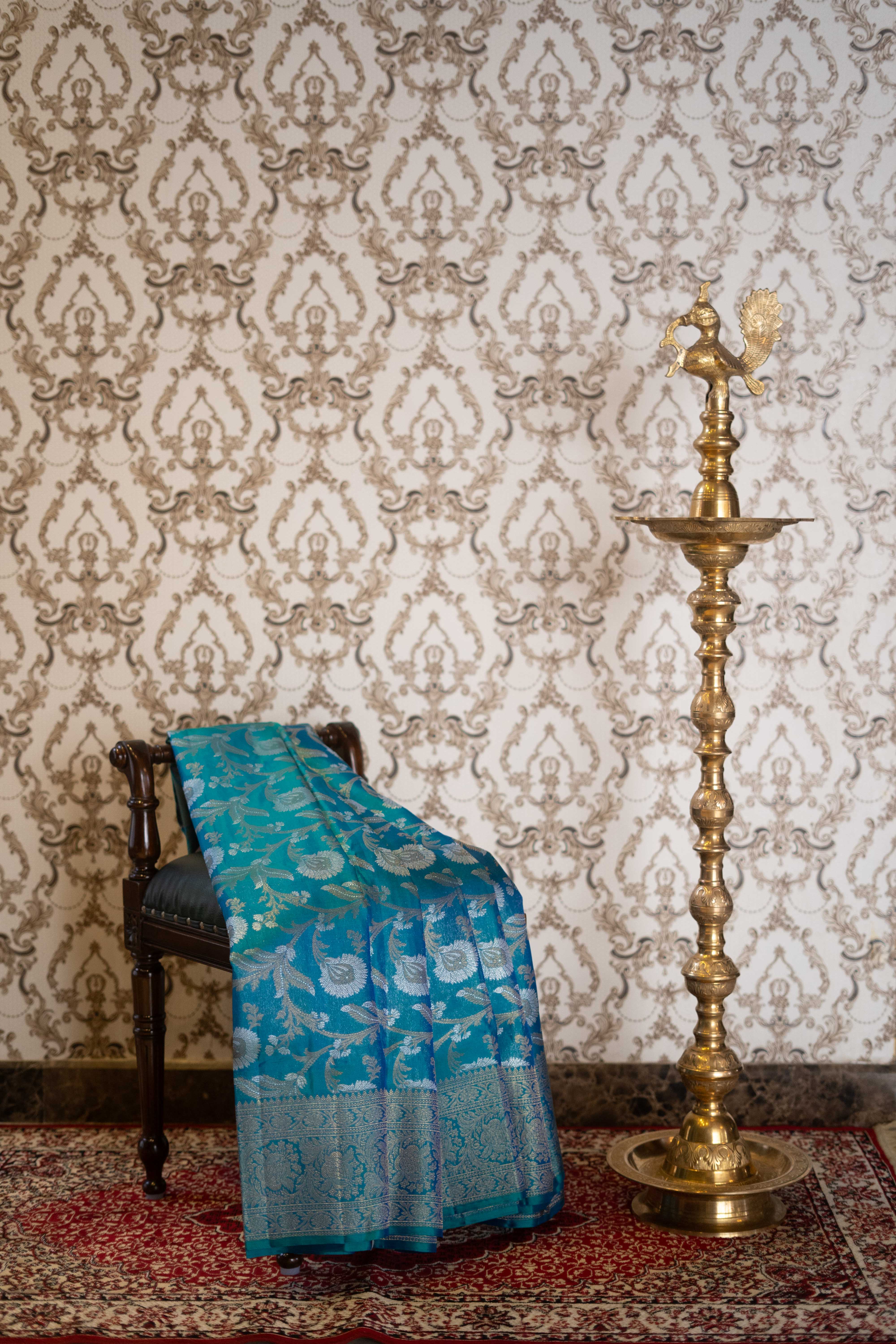 Pure Kanchivaram Saree - Peacock Blue