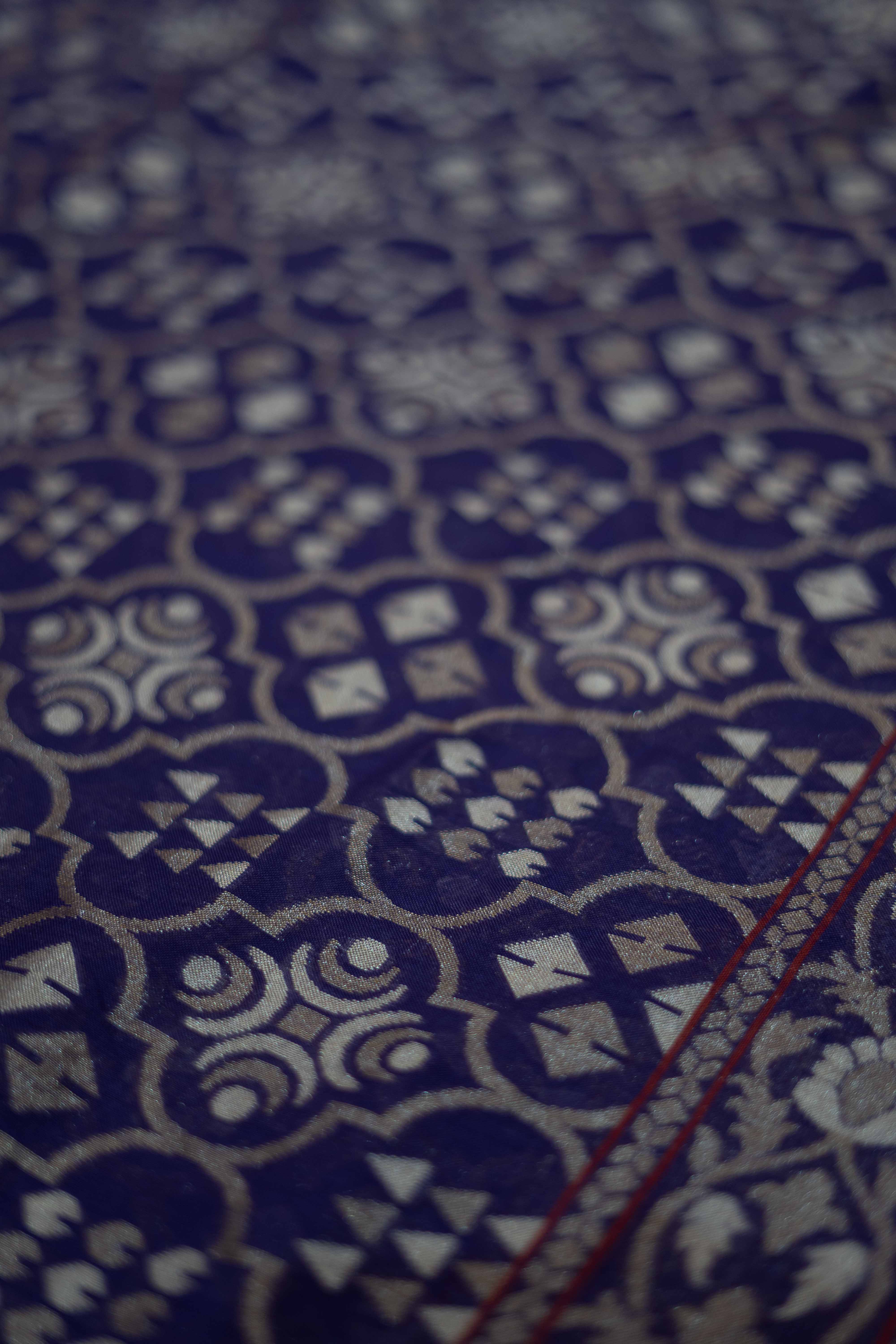 Purple Banarasi jamdani cotton saree