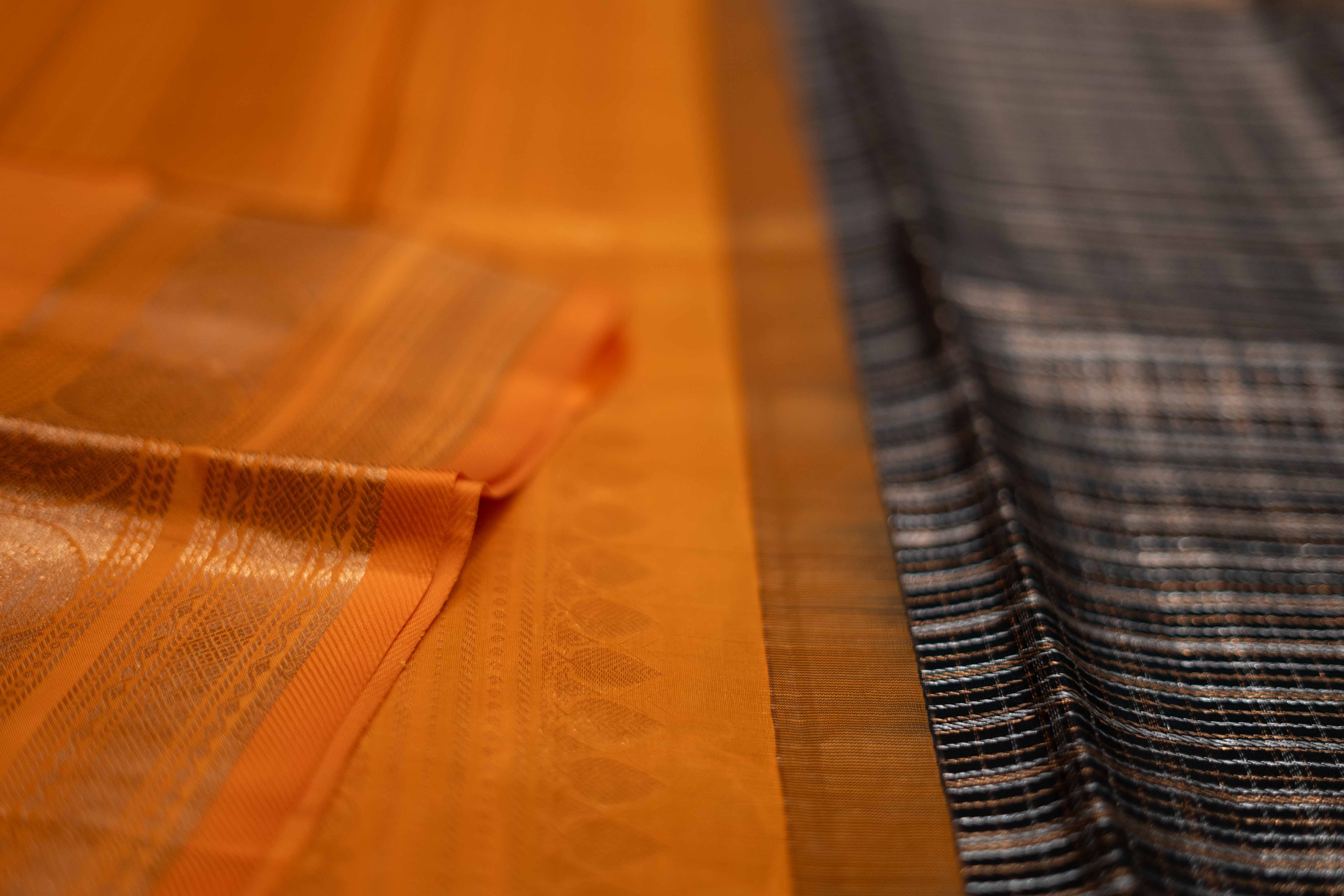 Elegant black Kanchipuram Silk Saree