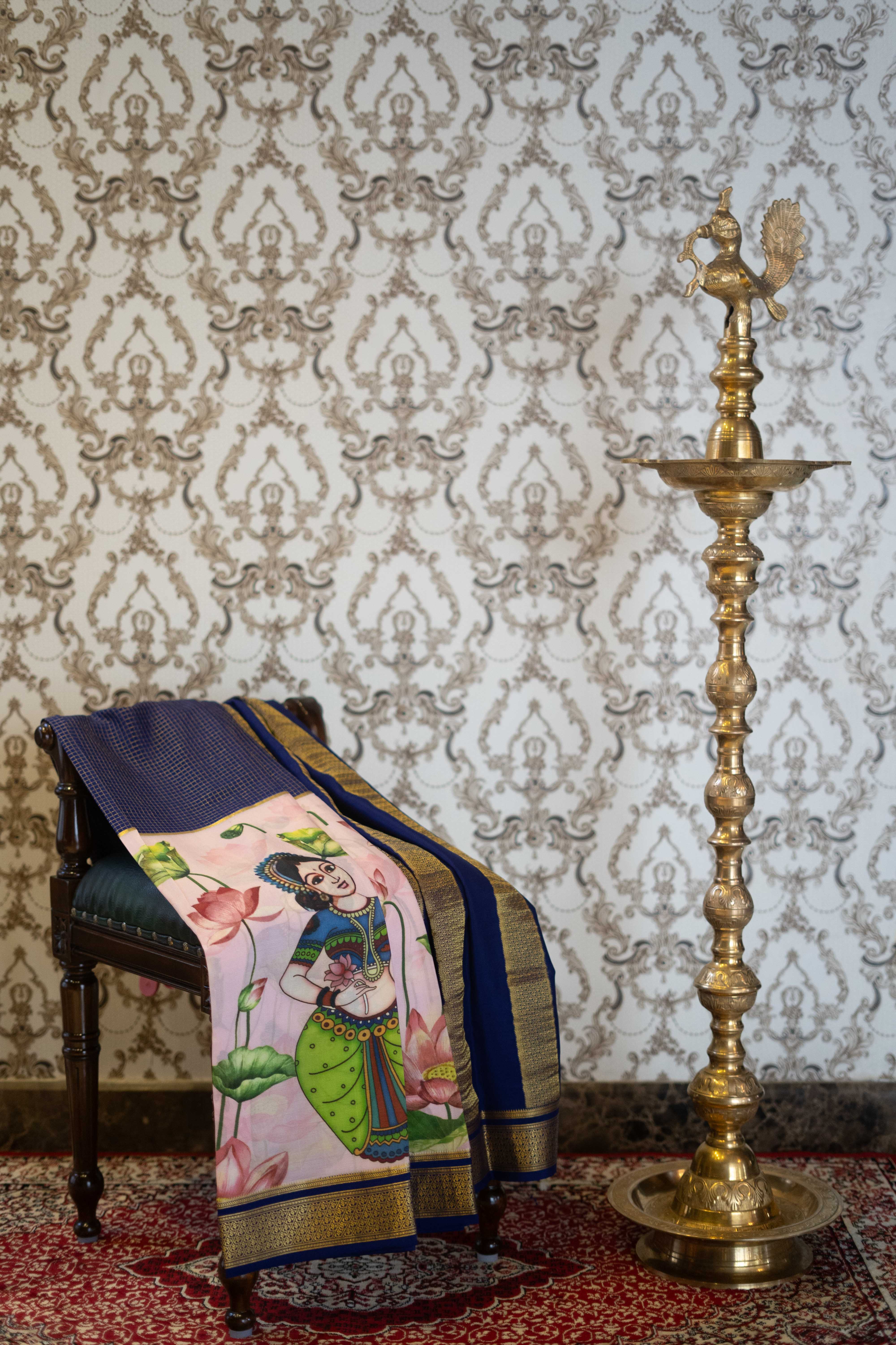Mysore Silk Saree - Violet And Pink